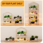 specilite 4 tiers adjustable indoor mini greenhouse with, front angle view