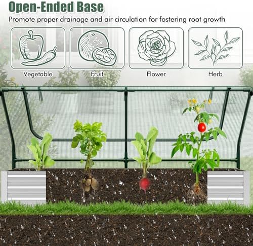 giantex galvanized steel raised garden bed with mini on a desk or shelf