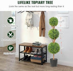 vevor artificial boxwood topiary tree, 48 inch tall shown in use