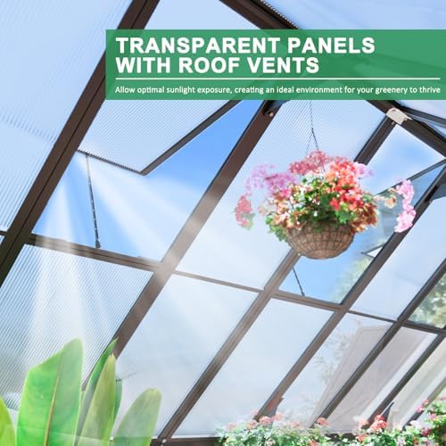 16x10x10 ft large greenhouse for outdoor, easy assembly, side view