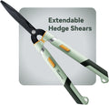 PrunePro® Extendable Hedge Shears Lightweight Ultra Sharp Blade for Bushes | Not Top-Heavy Arthritis Friendly 27"-35" Adjustable Reach for Tall Hedges 10" Stainless Steel Teflon Blades for Clean Cuts
