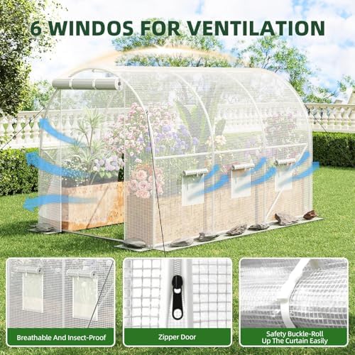 superlele 10x7x7ft greenhouse for outdoor, tunnel greenhouse with, side view