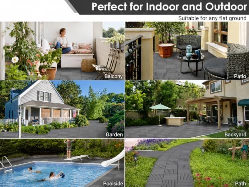 primezone 36 pcs plastic interlocking patio deck tiles, view 9