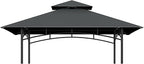 Grill Gazebo Replacement Top, 5 * 8 Outdoor BBQ Top Cover, Double Layer BBQ Gazebo Top Canopy for Model #L-GG001PST-F(Dark Gray)