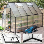 6x10 ft greenhouse for outdoors, polycarbonate greenhouse with showing dimensions