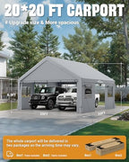 acepic upgraded 20x20 heavy duty carport, drive through on a desk or shelf