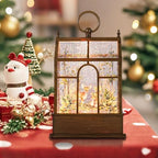 christmas snow globe lantern greenhouse water glittering globe showing dimensions