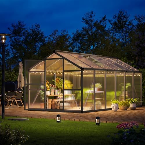 garvee 8x12ft walk-in greenhouse, heavy duty large outdoor on a desk or shelf