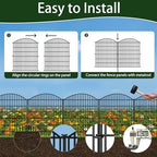 uliok 15 panels decorative garden fence, 32 in(h) showing dimensions