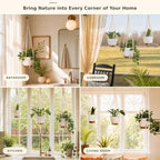 self watering hanging planters for indoor plants large, close-up detail
