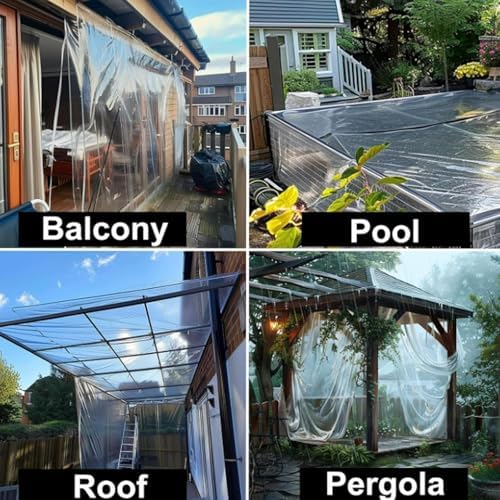 clear tarp(8*10ft(2.4*3m),clear tarps with grommets,vinyl patio enclosure, package contents