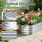 galvanized raised garden bed outdoor, 4x2x1ft(2pack) metal heavy shown in use