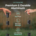 8.5 ft rain chain with 12 aluminum cups showing dimensions