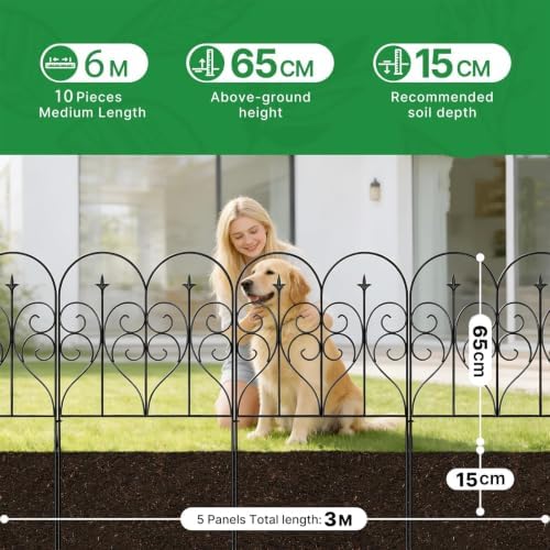 thealyn garden fence 32" x 10ft, 10 panels shown in use