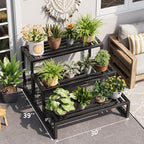 metal heavy duty plant stand indoor outdoor,3 tier shown in use