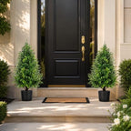thkful 2 pack artificial boxwood topiary trees with, front angle view