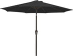 MEWAY 9ft Patio Umbrella Outdoor Table Umbrellas with Push Button Tilt and Crank, Market Umbrella 8 Sturdy Ribs for Deck, Garden, Pool and Backyard, Black