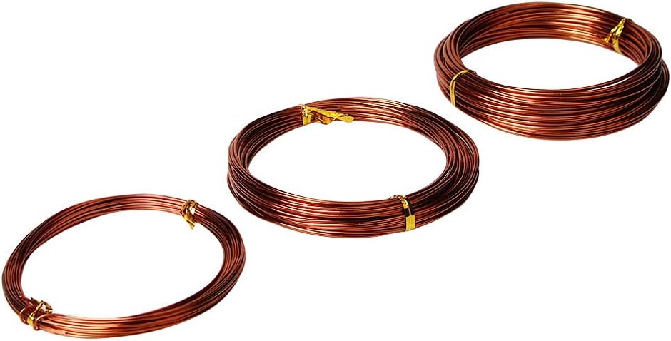 Quality Bronze Long Lasting Bonsai Training Wire Set of 3 Sizes - 1.0mm, 1.5mm, 2.0mm, Corrosion and Rust Resistant (32 Feet Each Size)