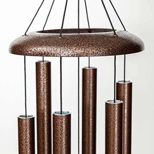 corinthian bells 30 inch copper vein wind chimes, close-up detail