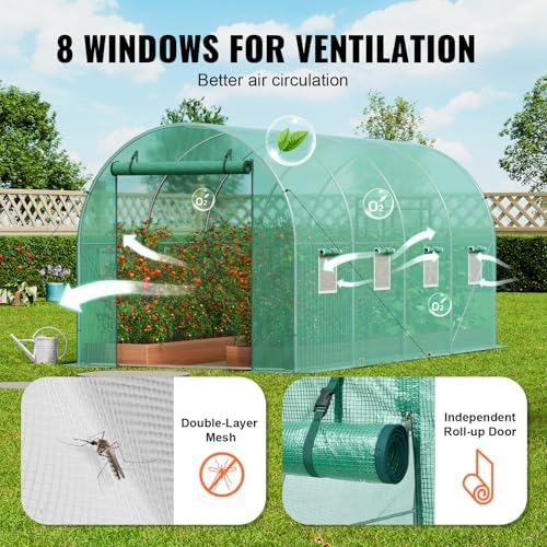 vevor walk-in tunnel greenhouse, 14.6x6.4x6.3 ft hoop house, package contents