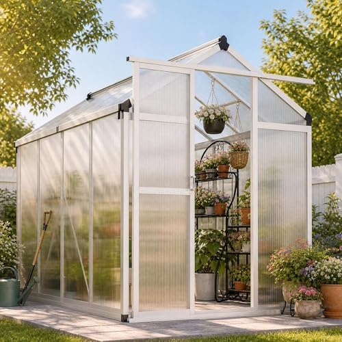 6x8 ft greenhouse - large aluminum greenhouses for, package contents