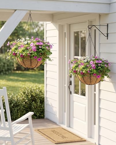 kingbuy 10 inch hanging planter basket with coconut shown in use