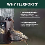 perky-pet squirrel-be-gone max bird feeder, (4) flexport feeding, side view