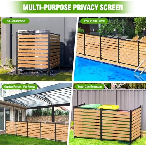 metal air conditioner fence 1 panels - 40.27", front angle view