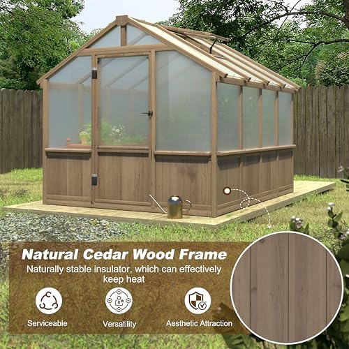 veikou 8’x8’ greenhouses for outdoors, walk-in wood greenhouse, package contents