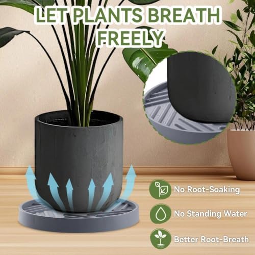 plant caddy with hidden wheels 13.5 inch heavy showing dimensions