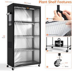 bstrip indoor greenhouse with grow light oxford cover, front angle view