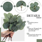 taiyin 70 pieces artificial eucalyptus leaves set greenery, close-up detail