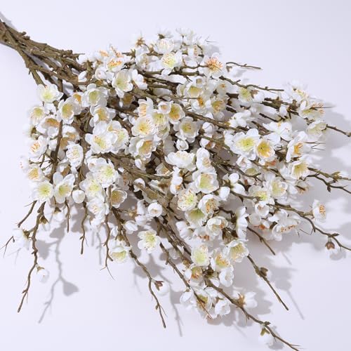 florisso 6 pcs artificial cherry blossom branches spring, front angle view