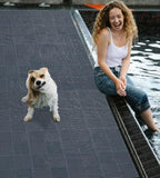 modular interlocking tiles double non-slip 12"x12" dark gray shown in use