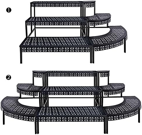 aboxoo 3-tier metal plant stand, stair-step corner shelf, front angle view