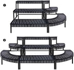 aboxoo 3-tier metal plant stand, stair-step corner shelf, front angle view