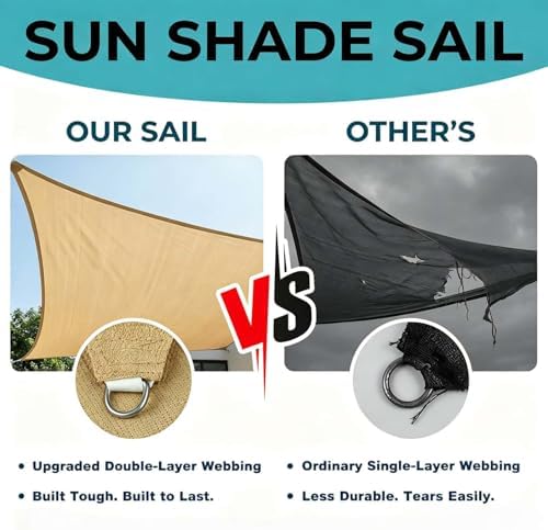 12' x 12' x 12' gray sun shade, close-up detail