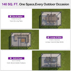 purple leaf 92ks louvered pergola 10' x 14', side view