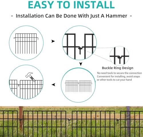 14 panels animal barrier fence, no dig fences, side view