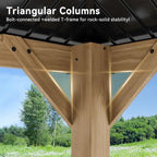 aoxun 12x20 ft heavy duty cedar wood carport, side view