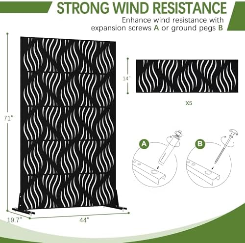 cofar metal privacy screen outdoor 72" h×44" w shown in use