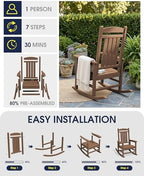 kingyes oversized outdoor rocking chair for adults, porch on a desk or shelf