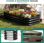 4 in 1 galvanized raised garden bed, 5x3x1ft, side view