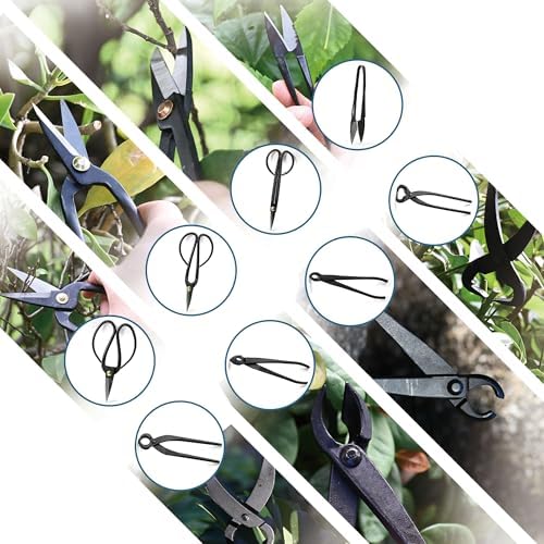 bonsai tree kit, bonsai tool set,carbon steel scissors, side view