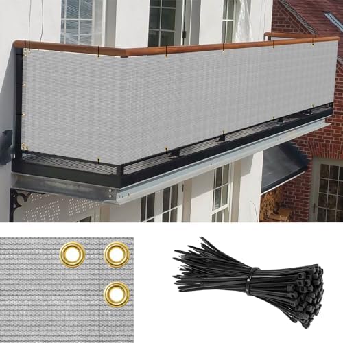 3'x50' gray balcony privacy screen fence outdoor patio, main product view