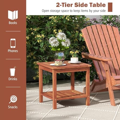 happygrill adirondack outdoor side table patio 2-tier square, package contents