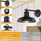 outdoor wall lights, exterior farmhouse barn light fixtures showing dimensions