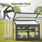 mcombo wooden cold frame garden greenhouse flower planter showing dimensions