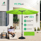jearey 9ft outdoor patio umbrella, market umbrella, apple, side view