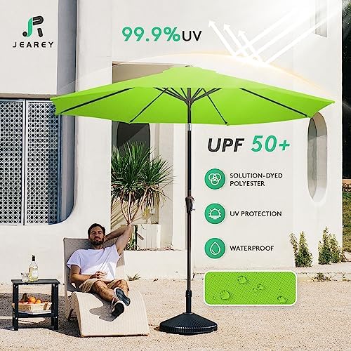 jearey 9ft outdoor patio umbrella, market umbrella, apple, side view